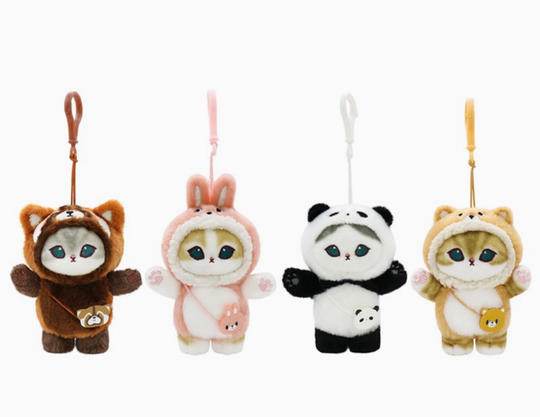 Mofusand Plush Keychain 9cm Racoon Animal Costume Series Japan Exclusive